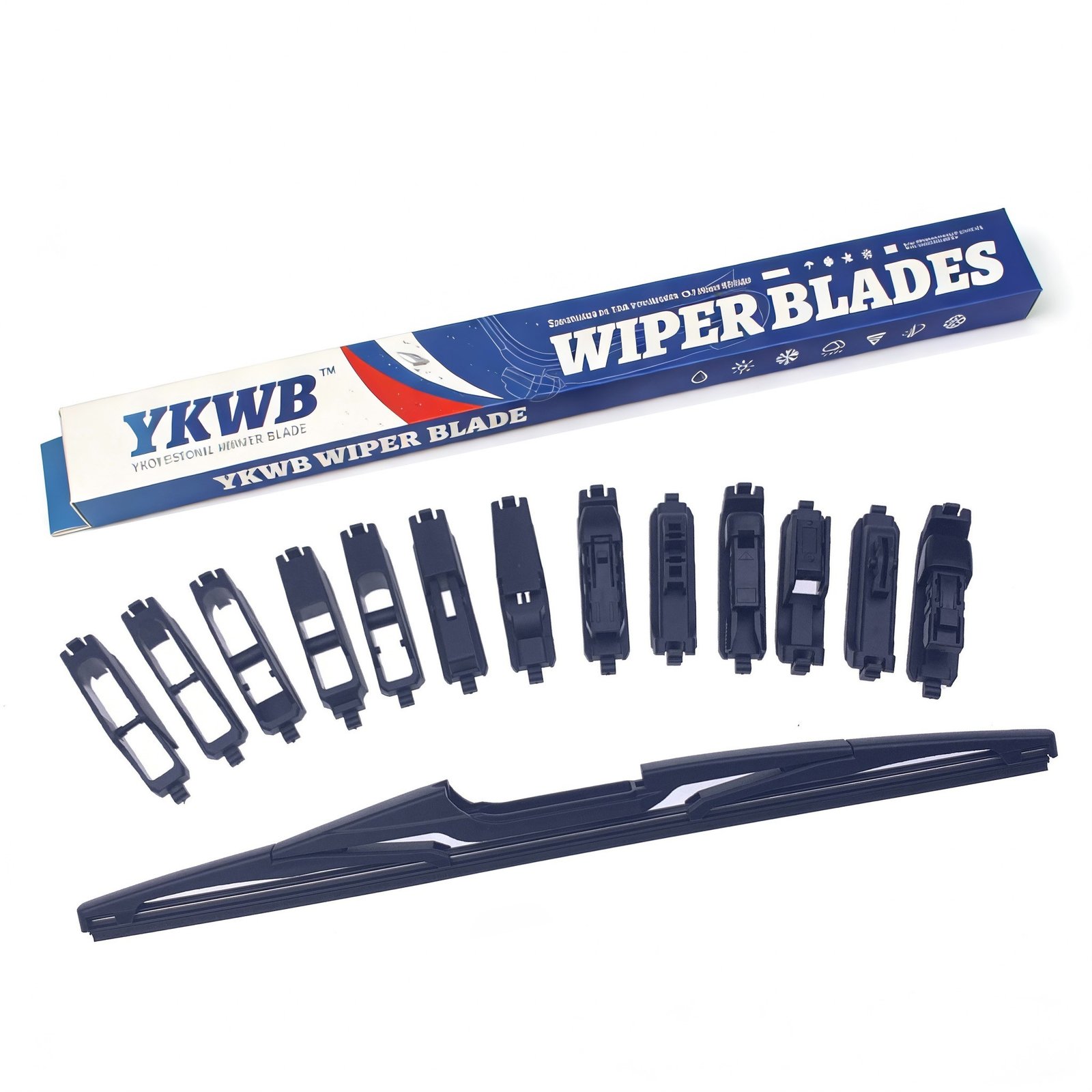 YK-8 rear window wiper blade with adapter assortment and packaging