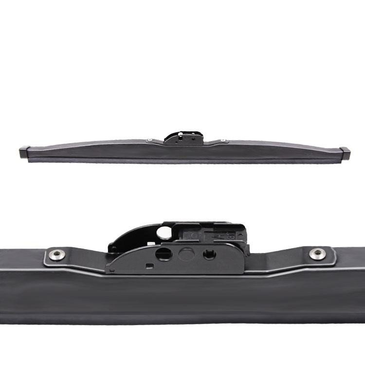 Winter wiper blade assembly with connector detail close-up